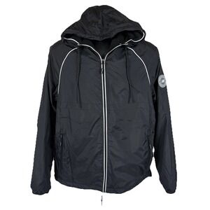 New Balance Hoodie Full Zip Jacket Wind/Water Resistant Lined Black Men's Large